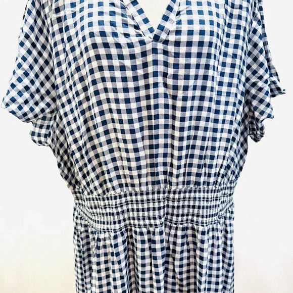 NWT CROFT & BARROW Women Short Sleeve Pullover Plaid Empire Waist Dress Size 3X - Picture 4 of 14